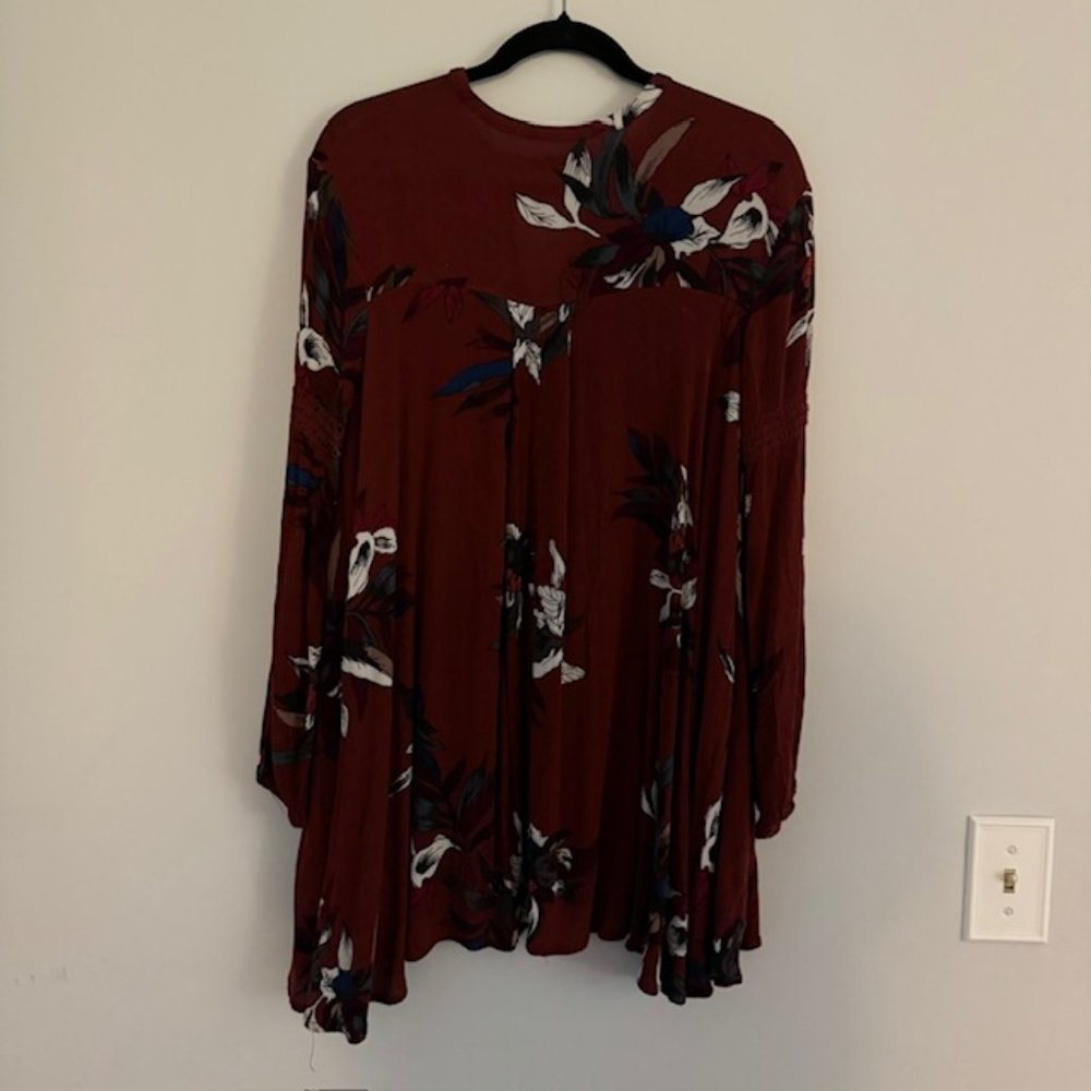 Free People Tree Swing Floral Oversized Tunic w/ Pockets Size XS - Picture 2 of 5